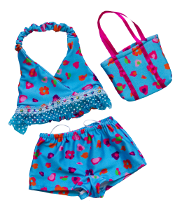 Blue Floral "Tankini" with Matching Bag (16")