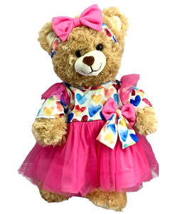 Pink Heart Dress w/headband (16")