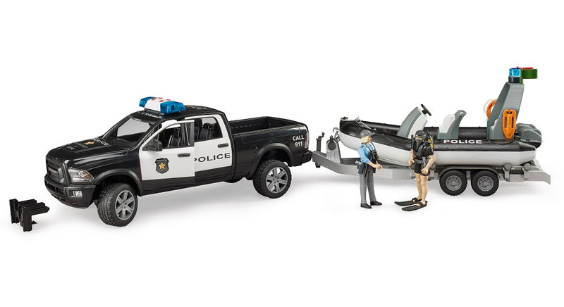 Ram 2500 Police Pickup, L+S Module, Trailer with Boat and 2 Figures