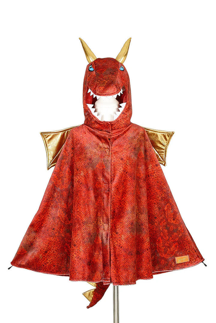 Red Dragon Costume Cape for Kids - Carnival & Festive Use - Size 4–7 yrs