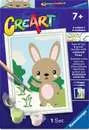 CreArt Painting By Numbers Kids Colored Outlines - Cute Bunny