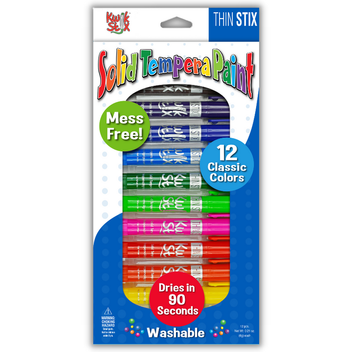 Thin Stix Paint Sticks, Set of 12 Classic Colors