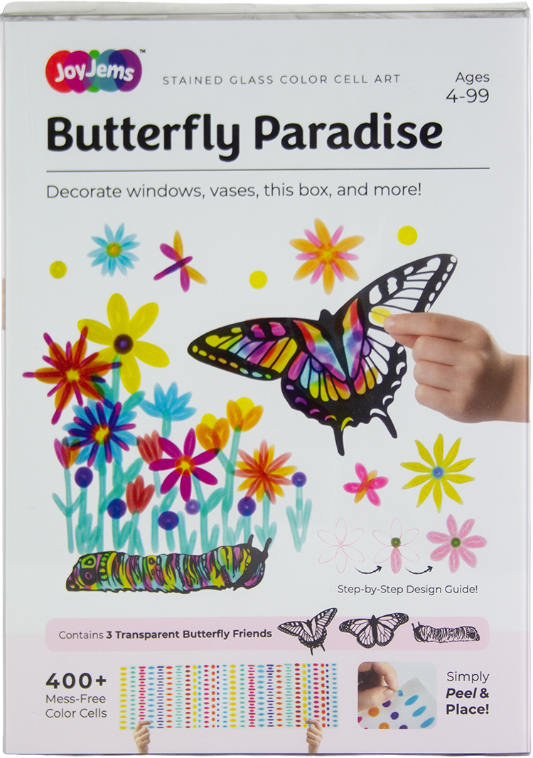 Butterfly Paradise - Stained Glass Color Cell Art