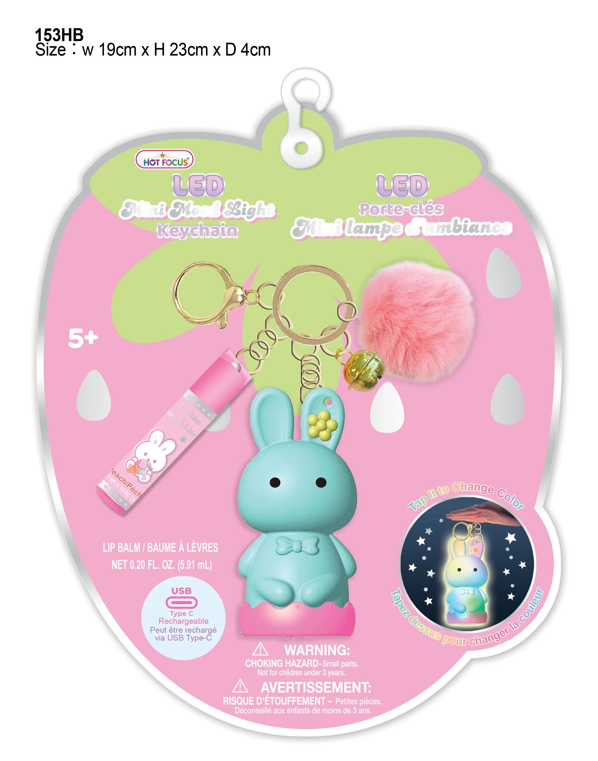 Mini Mood light Keychain - Happy Bunny