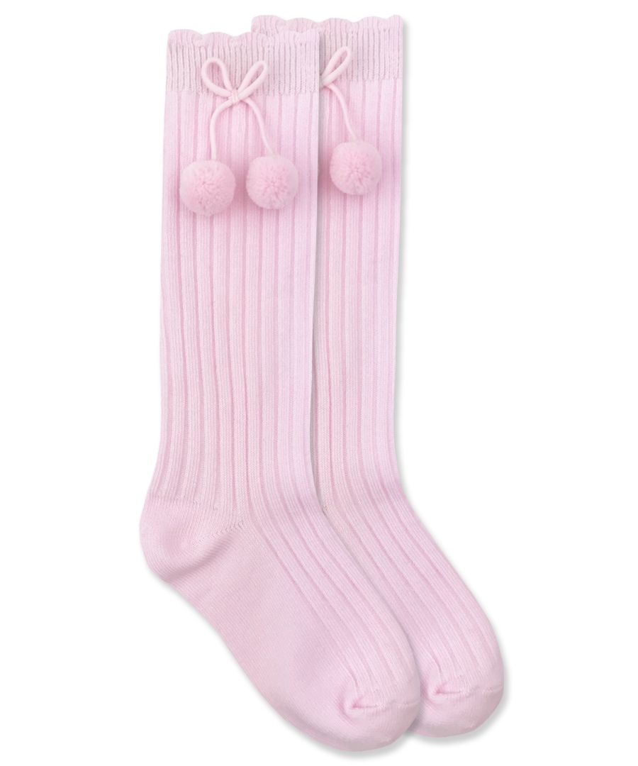 Jefferies Socks Pom Pom Knee High Socks 1 Pair - Pink