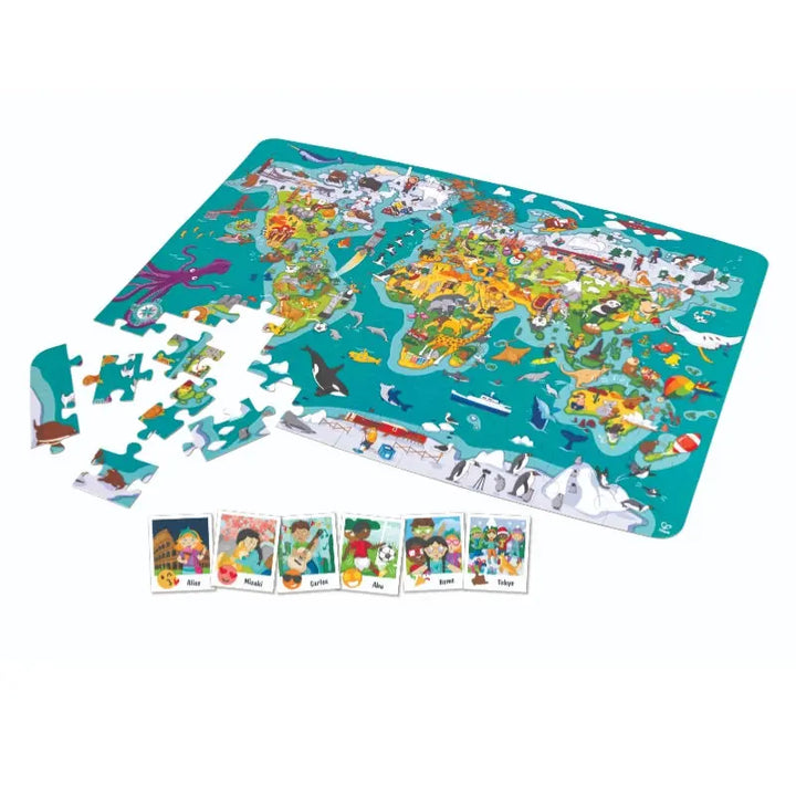 World observation Puzzle - 2-in-1 World Map Puzzle and Game