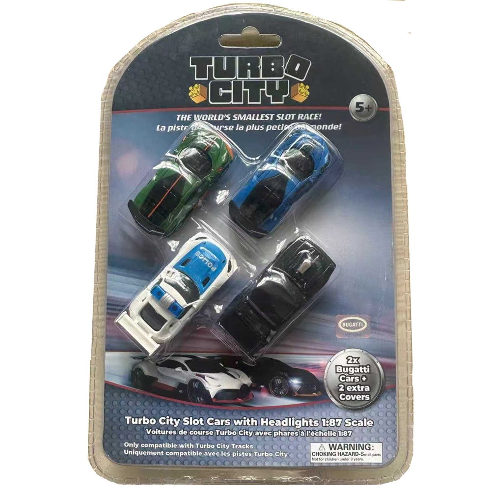 Turbo City Slot Cars with Headlights 1:87 Scale