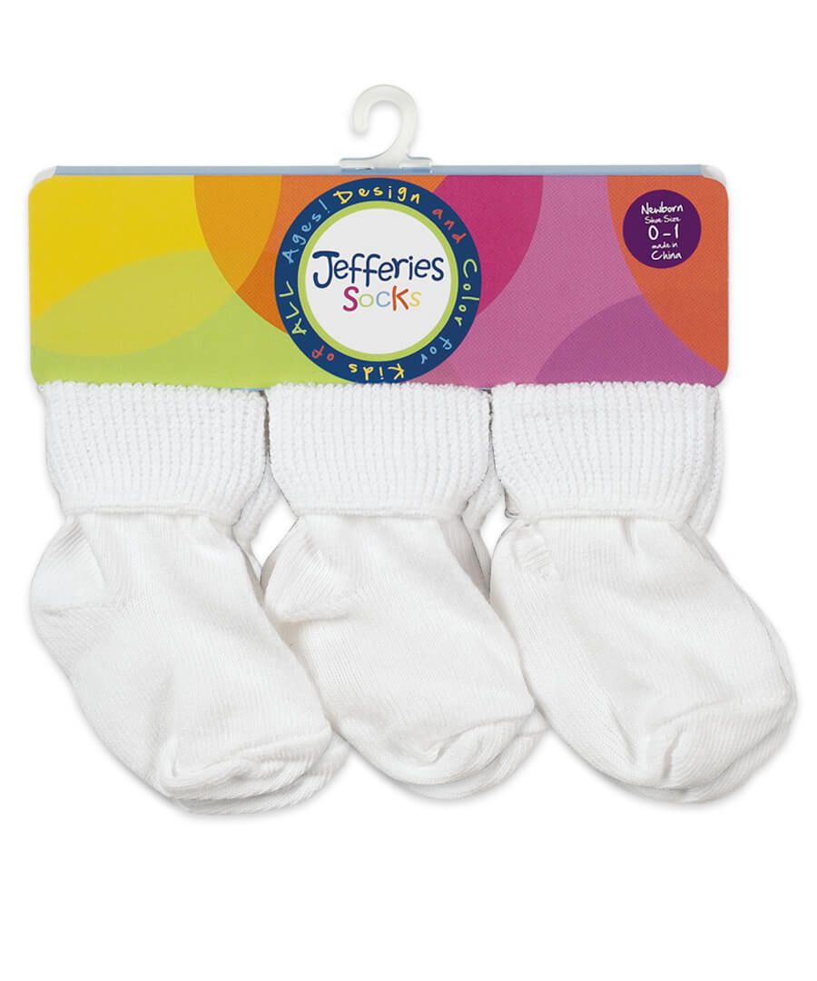 Jefferies Socks Classic Turn Cuff Bootie Socks 6 Pair Pack - White