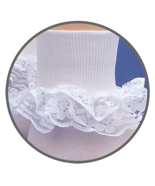 Jefferies Socks Dressy Lace Turn Cuff Socks 1 Pair - White