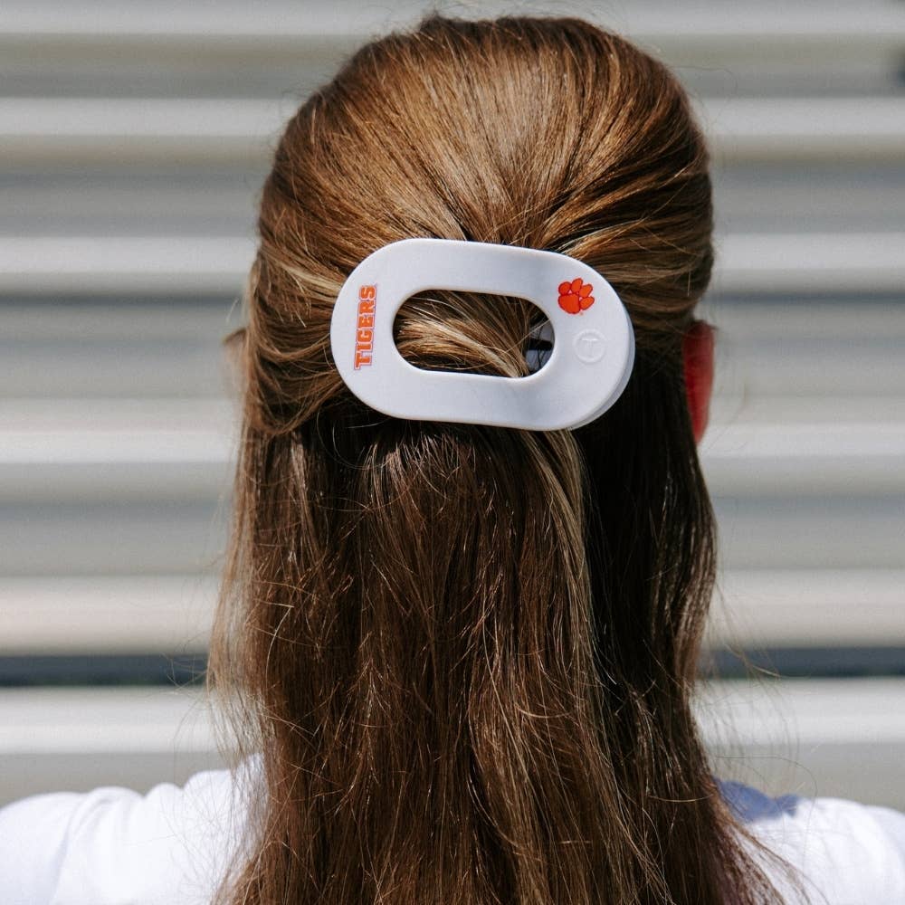 Flat Round Hair Clip | Medium | Go Tigers!- Teleties
