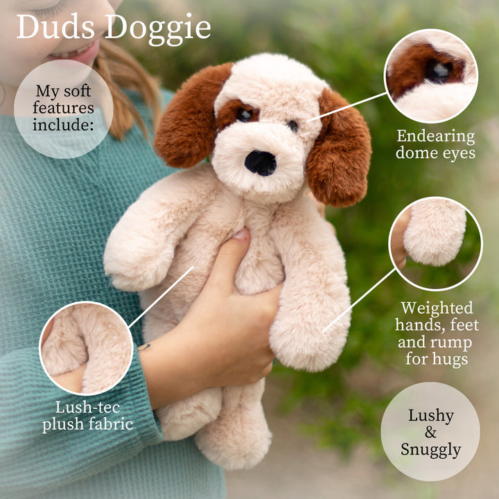 World's Softest Plush - Medium Lushee - Duds Brown Doggie Lushee 10 inches