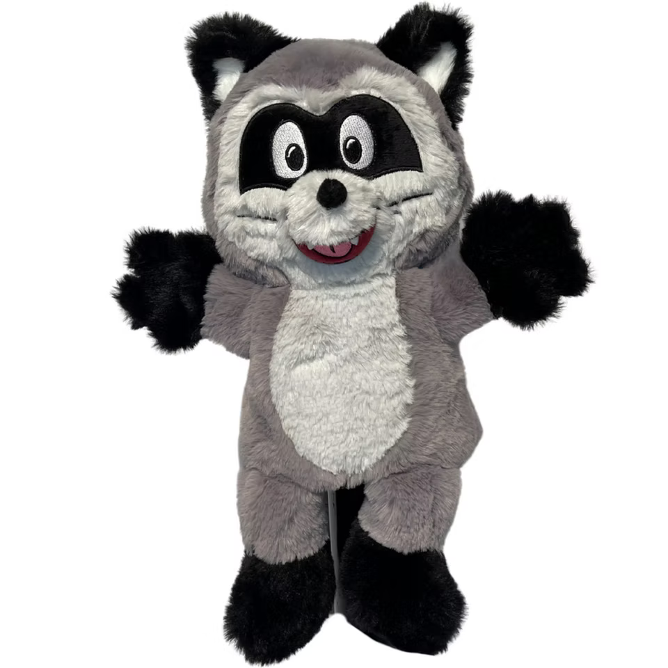 Ricky Raccoon Hand Puppet 12"