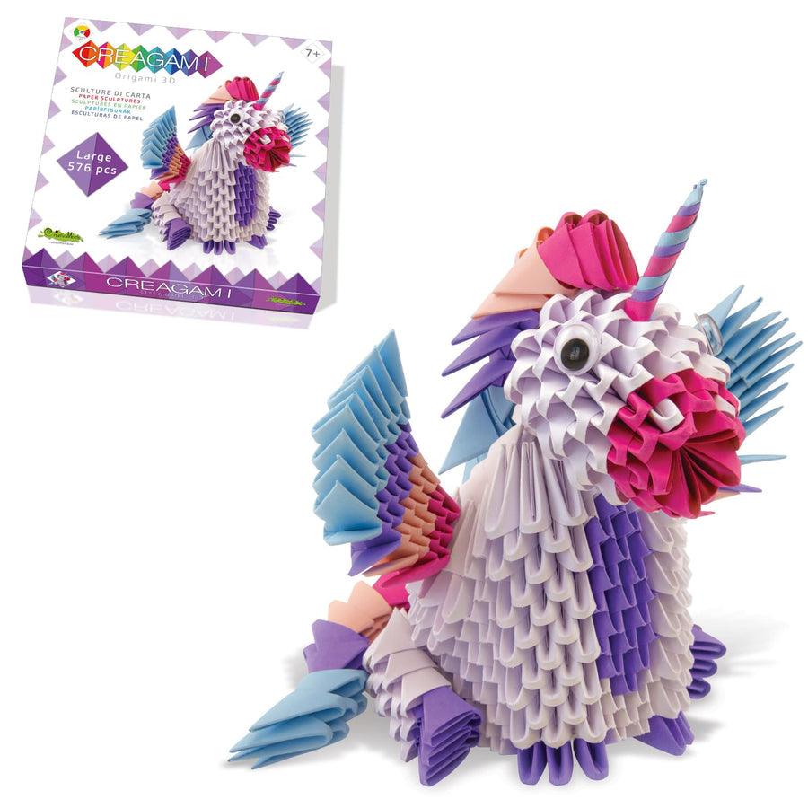 Creagami Unicorn Origami Set - Large (576-piece) 3D Modular Paper Folding Kit- Unicorn