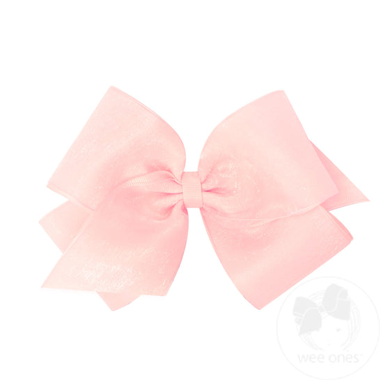 King Organza and Grosgrain Overlay Hair Bow - LPK