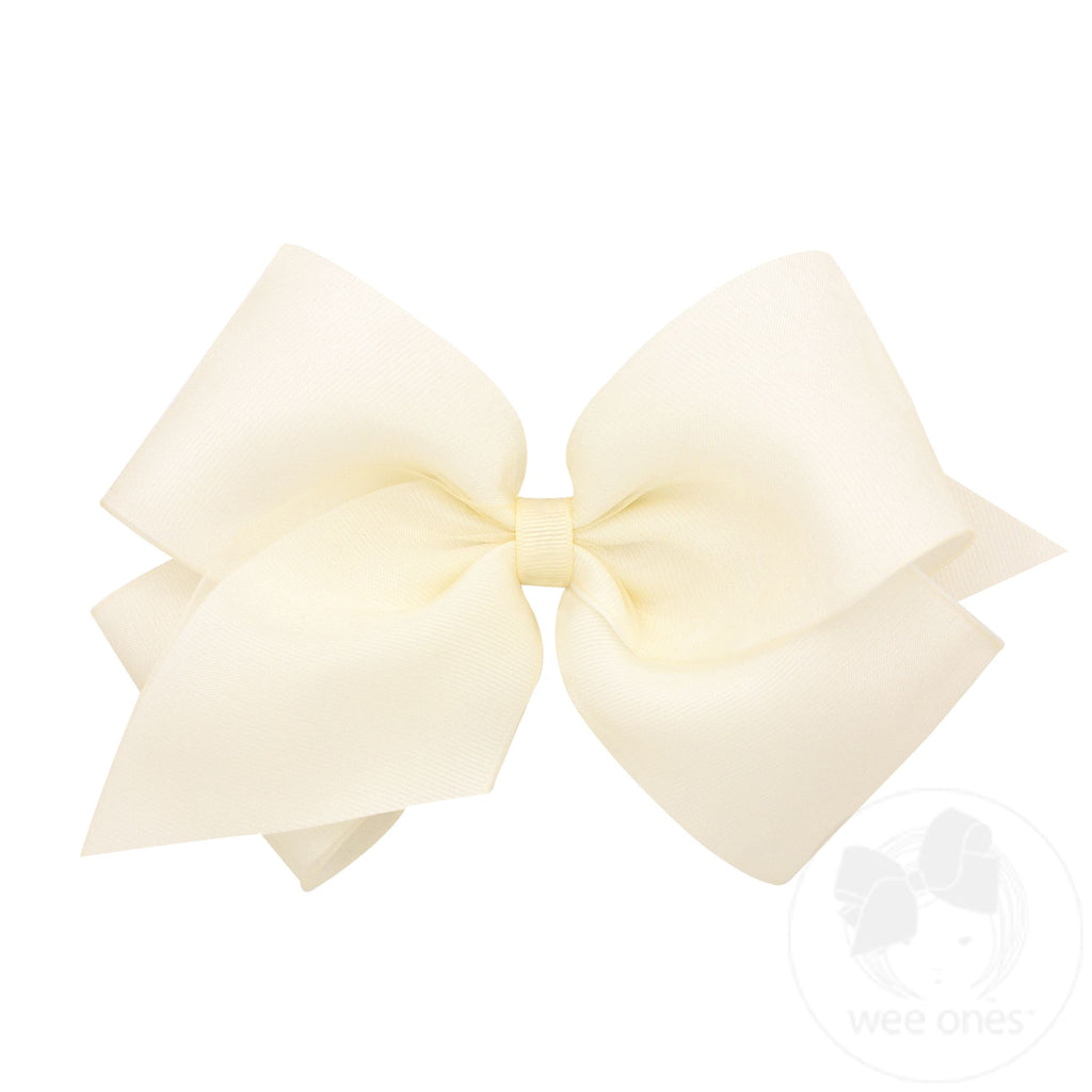 King Organza and Grosgrain Overlay Hair Bow - OFW