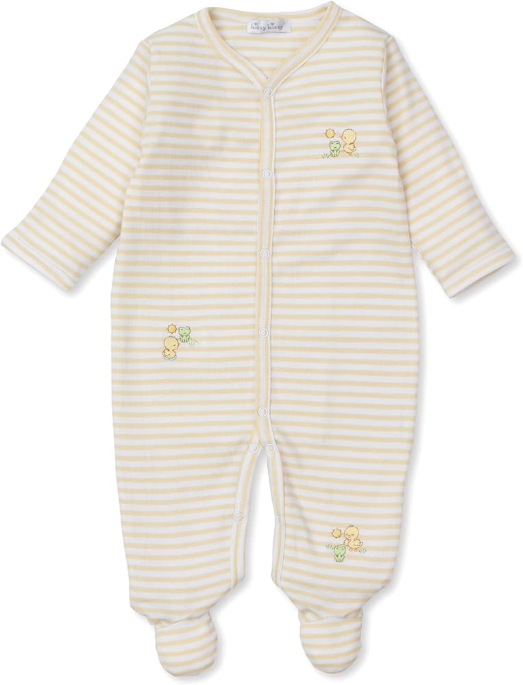 Duck Duo Footie Yellow Stripe 0-3M