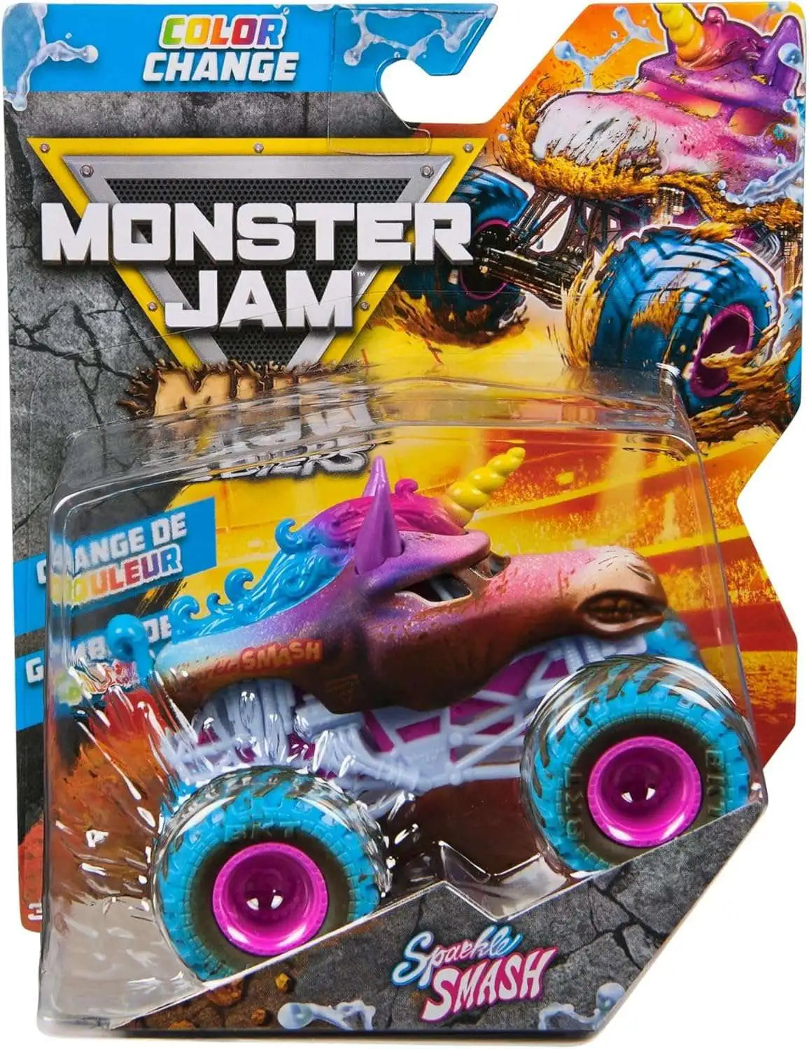 Monster Jam Color Change Mud Blasters Series 2 Sparkle Smash Diecast Car 1:64 Scale