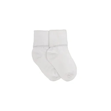 Smooth Toe Turn Cuff Socks 3 Pair Pack - White