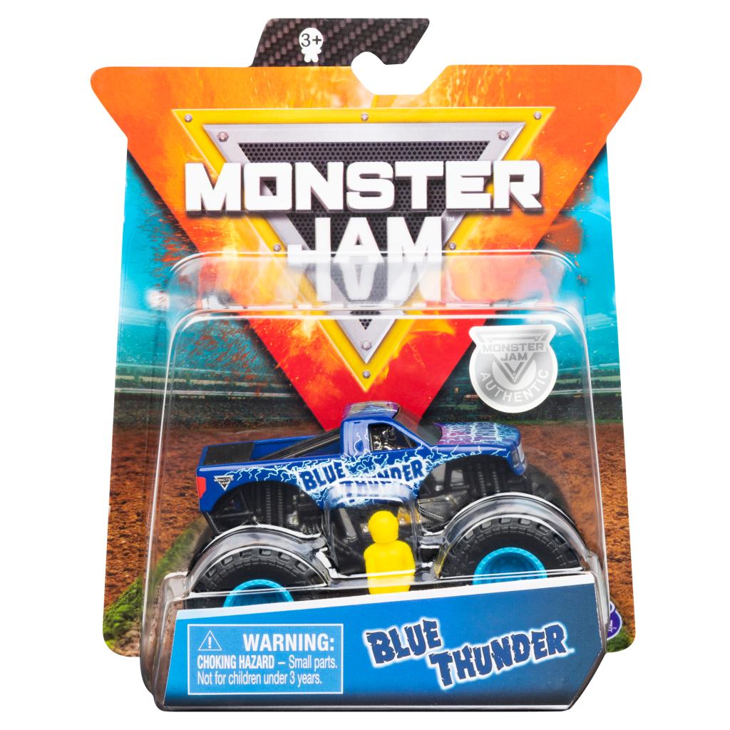 Monster Jam, Official Blue Thunder Monster Truck, Die-Cast Vehicle, 1:64 Scale