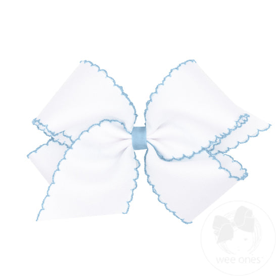 Moonstitch Grosgrain Hair Bow with Contrasting Wrap