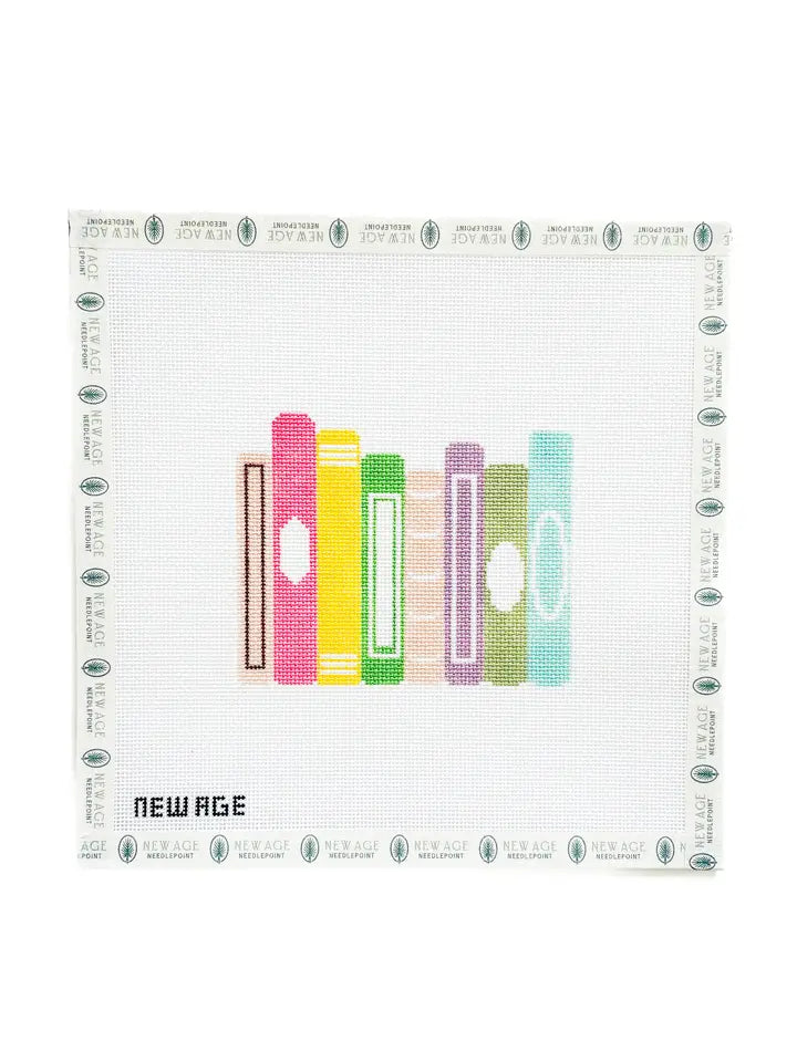 Stack of Books Needlepoint Canvas