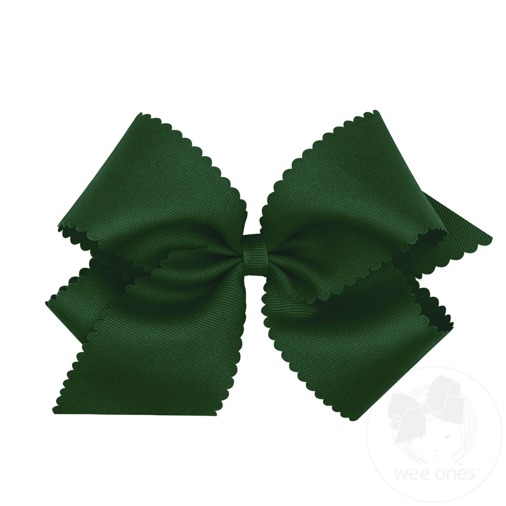 Grosgrain Hair Bow Scalloped Edge
