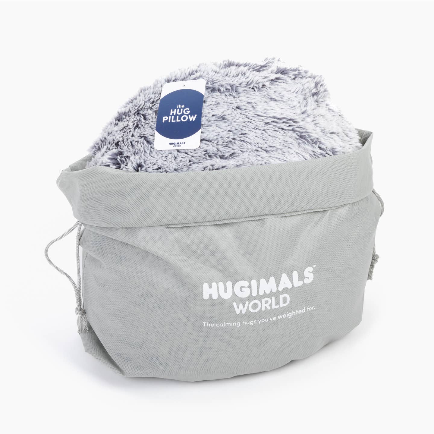 Gray Weighted Round Hug Pillow, 10lb with Hand Pocket