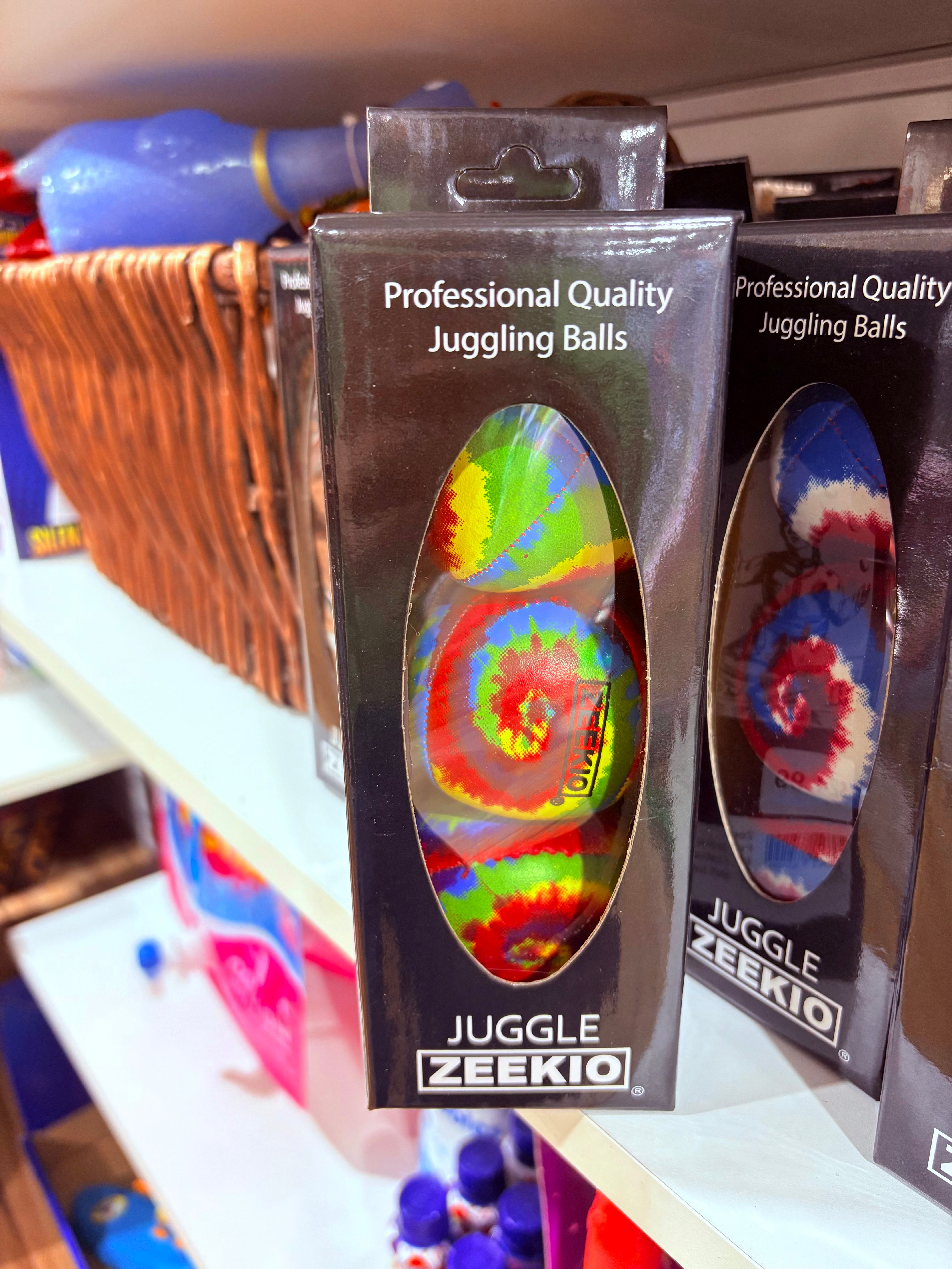 Zeekio Jungle Ball Set of {3} Galaxy Red, Blue, & Yellow Swirl
