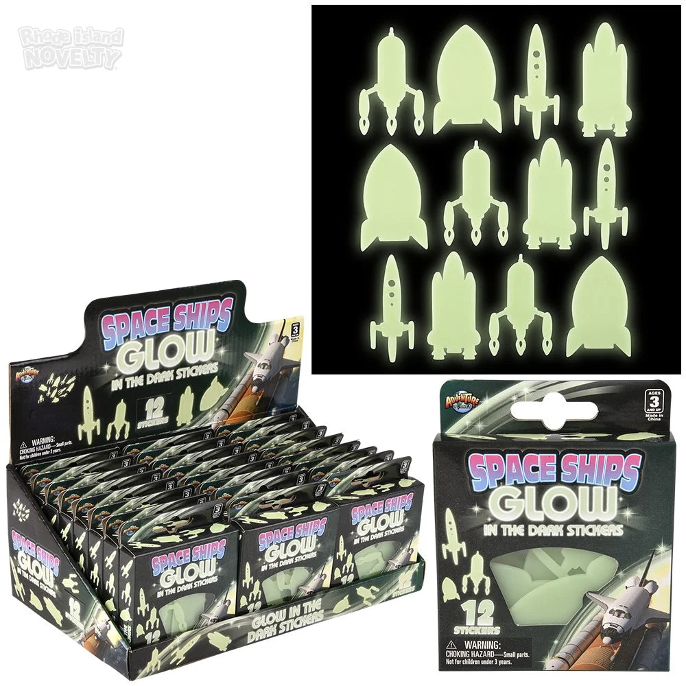 Glow In Dark Space Rocket Stickers
