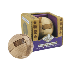 Aztec Sun Stone - Interlocking Wooden Sphere Puzzle