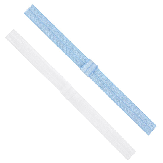 Add-A-Bow Elastic Girls Baby Bands - Two Pack - MILLENNIUM BLUE