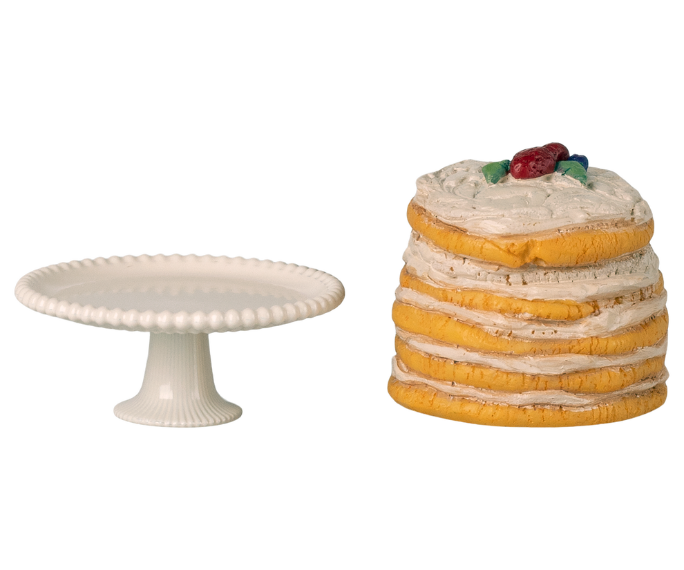 Party Cake And Cake Stand - Mouse Off White