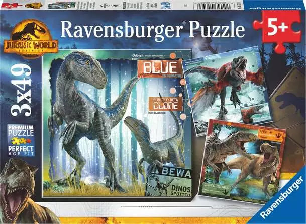 Childrens Puzzle 3x49 pieces - Jurassic Park - Jurassic World Domination