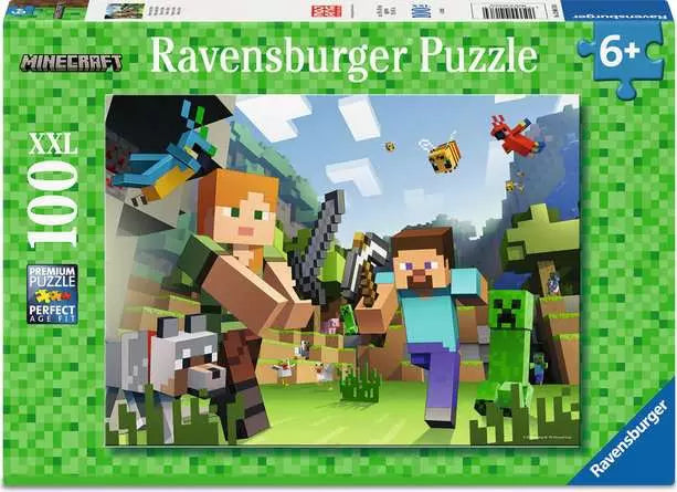 Childrens Puzzle 100 XXL Pieces - Minecraft - Steve & Alex