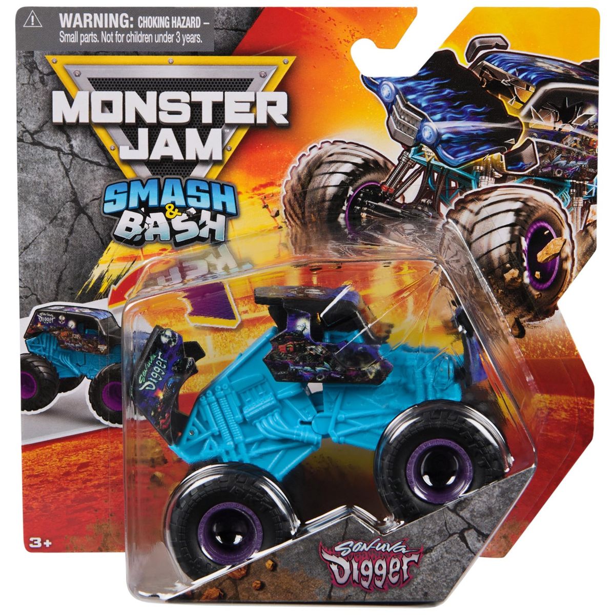 Monster Jam Smash & Bash Son-Uva Digger (Series 2), 1:64 Scale