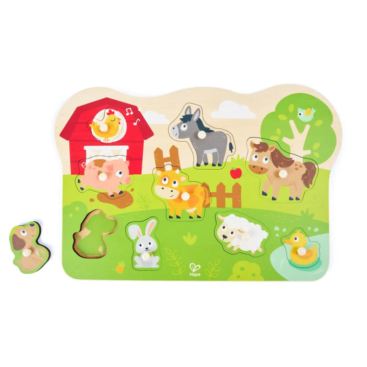 FarmYard Animal Peg Puzzle Hape