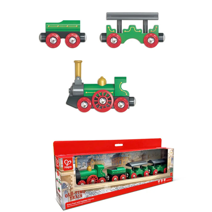 Retro Train with Foldable Chimney