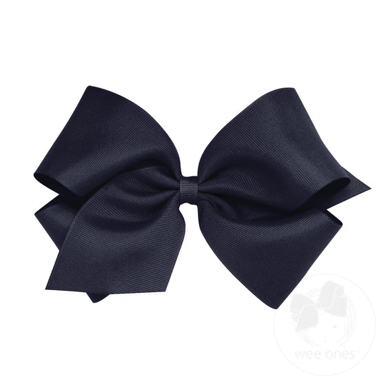 King Classic Grosgrain Hair Bow (Plain Wrap) - NVY