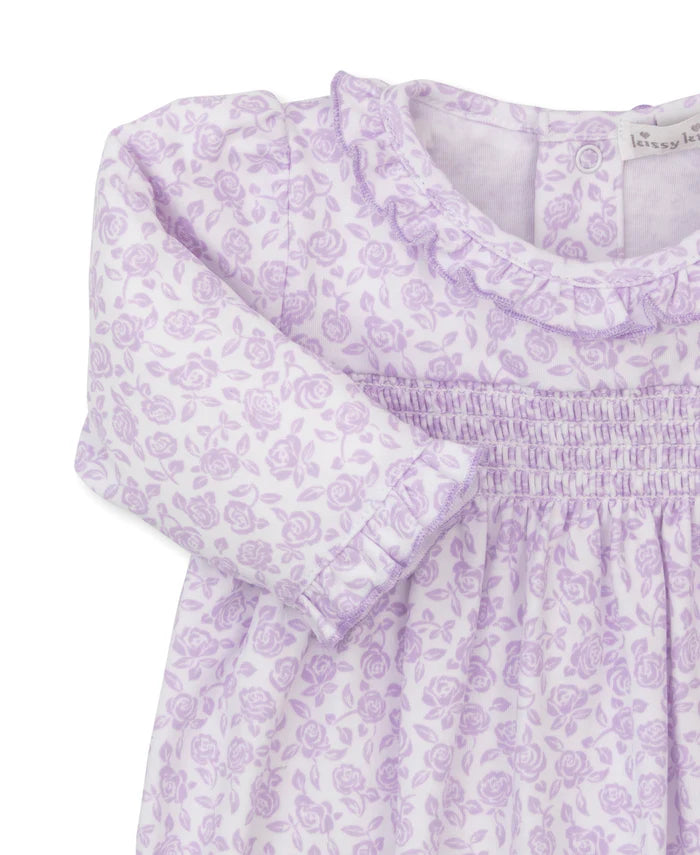 Summer Gardens Lilac Smocked Footie