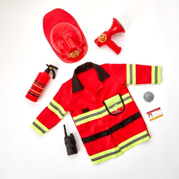Kidoozie Just Imagine Rescue Ready Firefighter Dress-Up Set – Pretend Play Firefighter Costume with Accessories