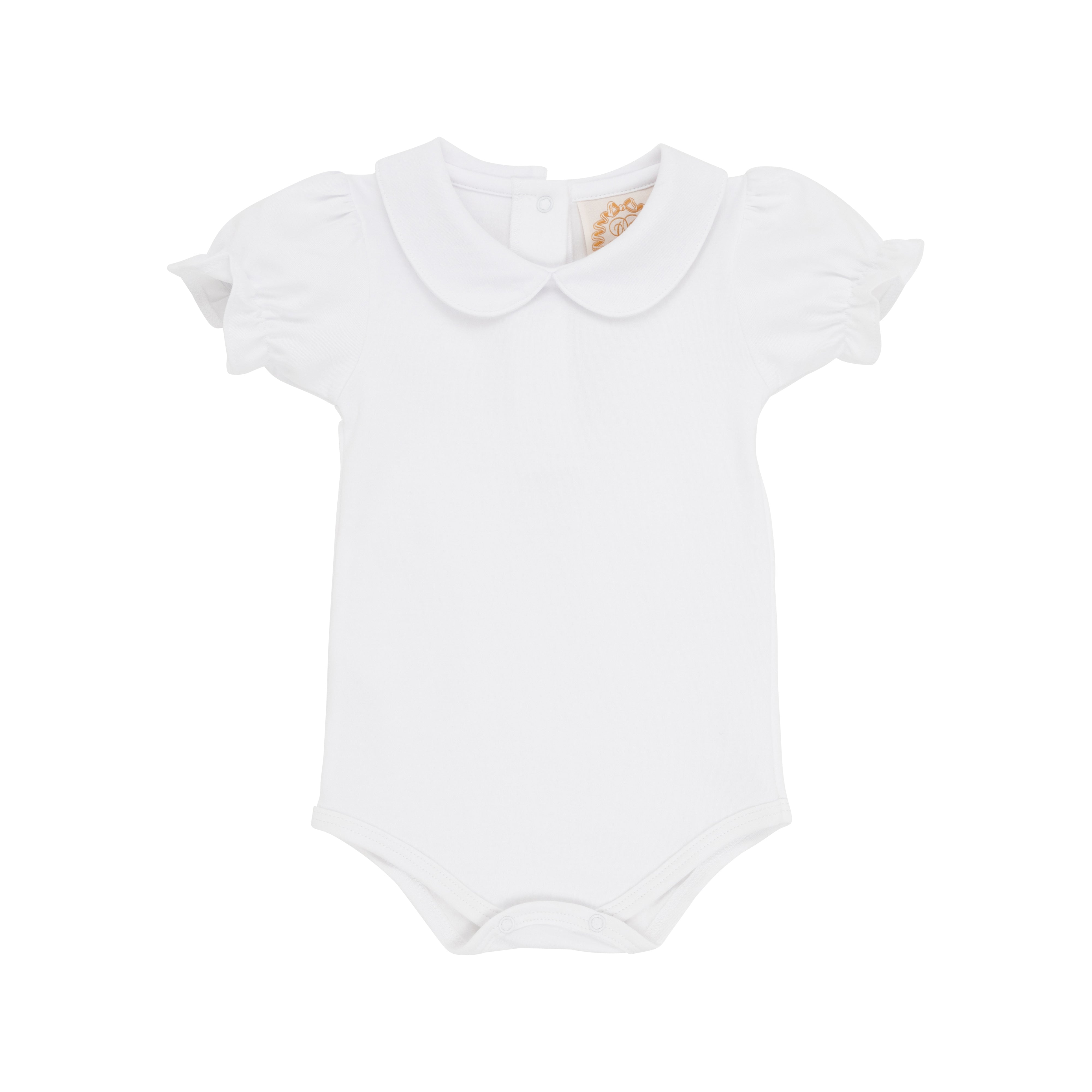 Maude's Peter Pan Collar Shirt & Onesie (Short Sleeve Pima) - Worth Avenue White 0-6M
