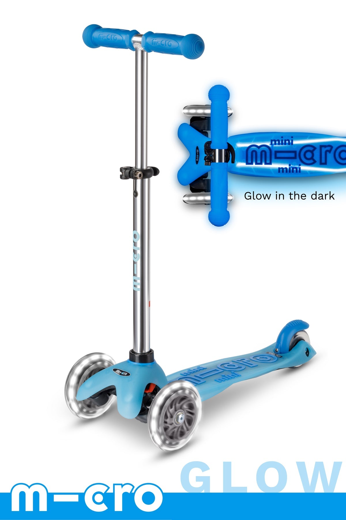 Micro Mini Glow Plus LED Scooter - Artic Blue