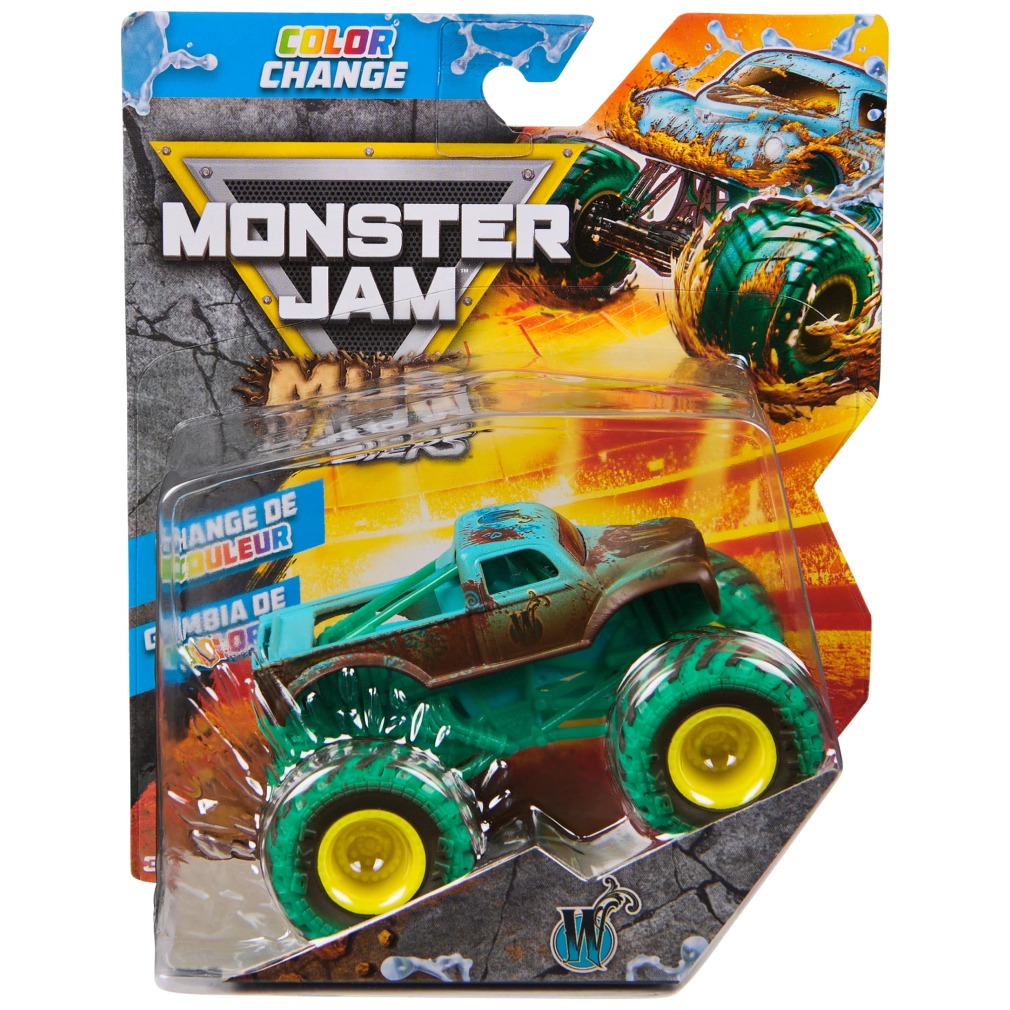 Monster Jam Mud Blasters Whiplash Color Change Monster Jam Truck 1:64 Scale