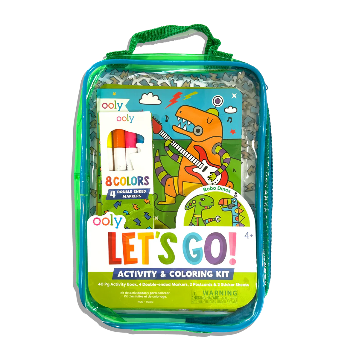 Let's Go! Activity & Coloring Kit - Robo Dinos