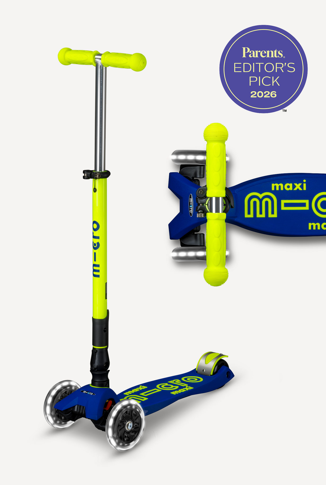 Micro Maxi Foldable LED Scooter - Canary Yellow