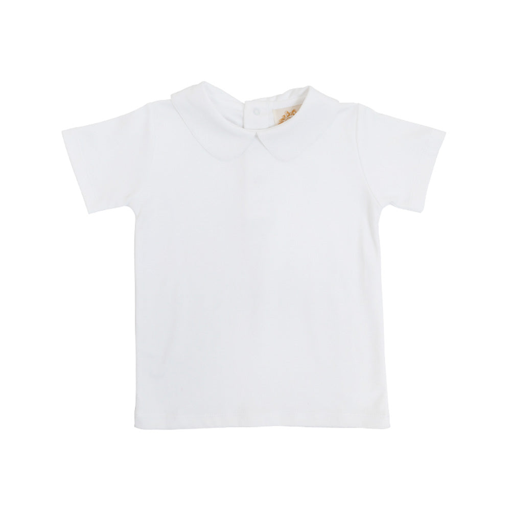 Peter Pan Collar Shirt & Onesie - Worth Avenue White (Short Sleeve Pima) 4T