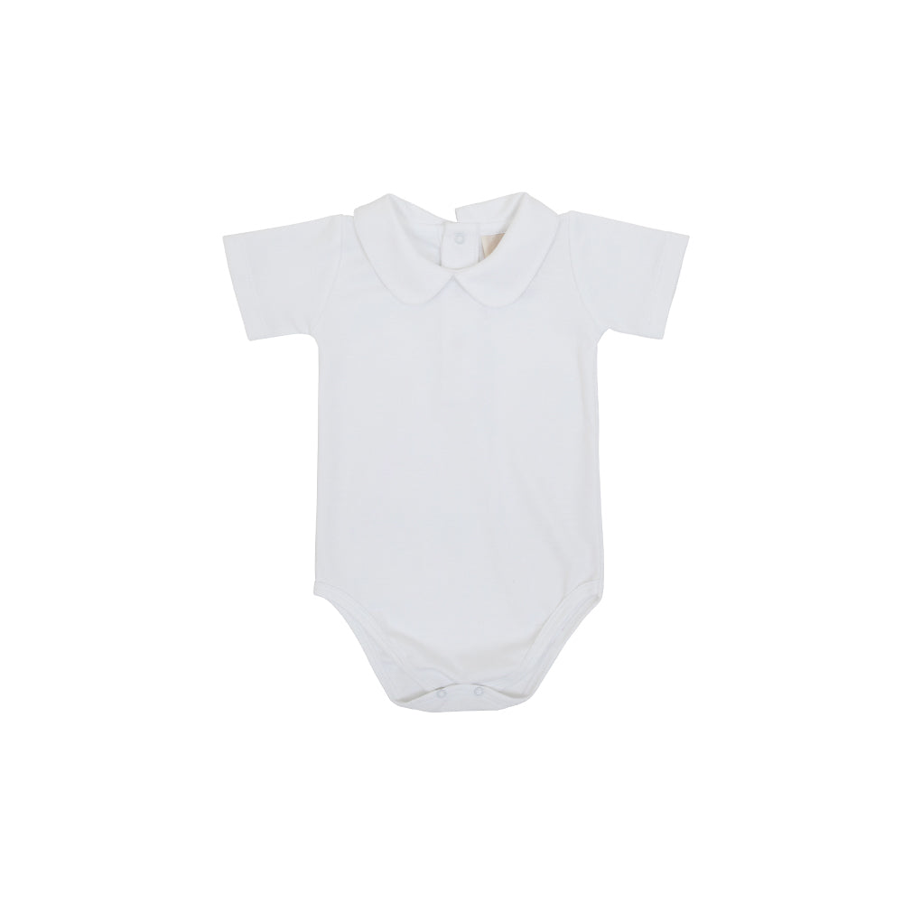 Peter Pan Collar Shirt & Onesie (Short Sleeve Pima) 6-12M