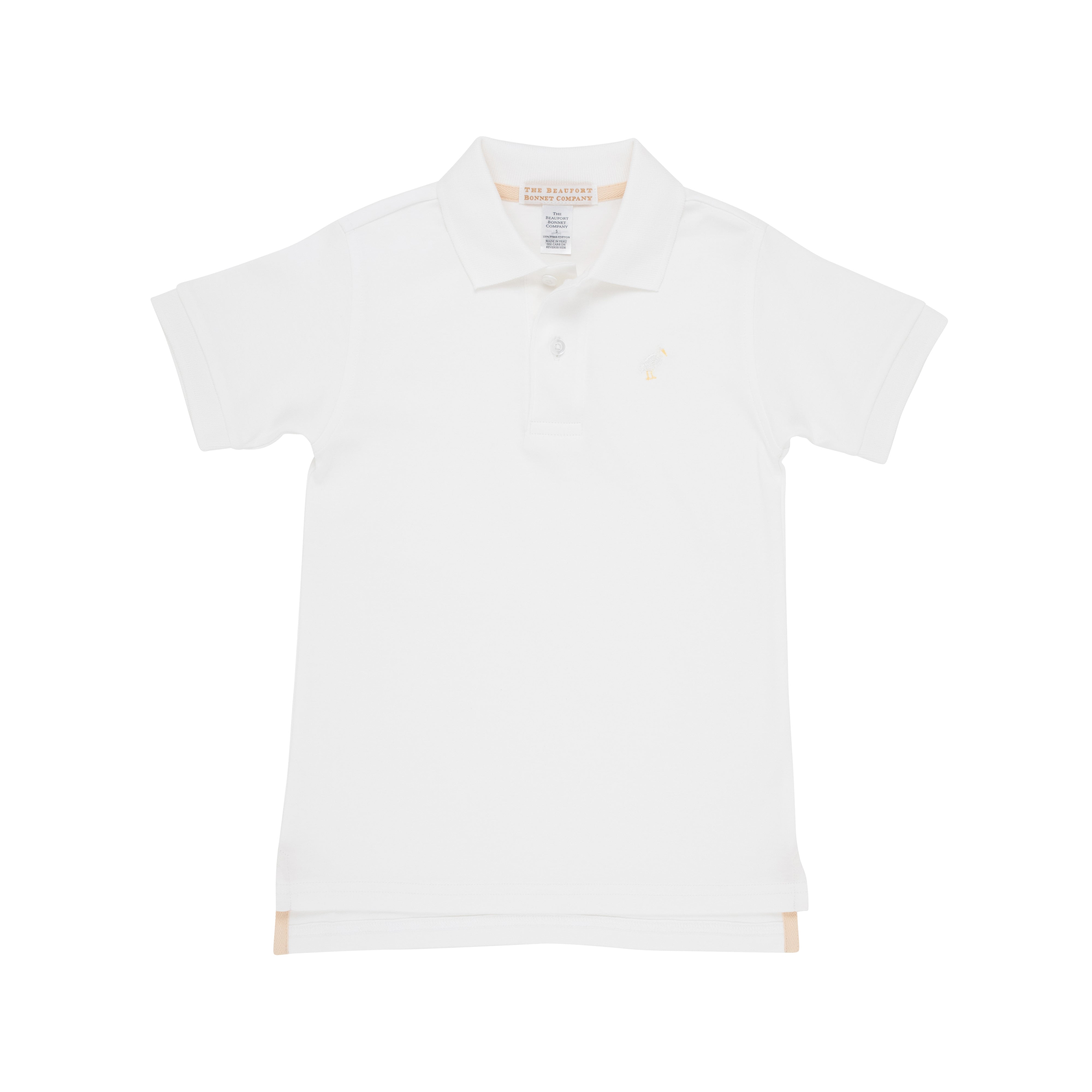 Prim & Proper Polo - Worth Avenue White with Multicolor Stork 8