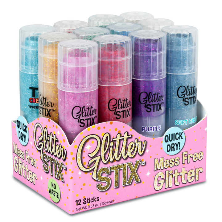Glitter Stix! Mess free Glitter, Set of 12 Colors