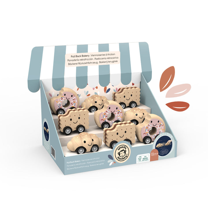 Display of 9 Pull Back Bakery